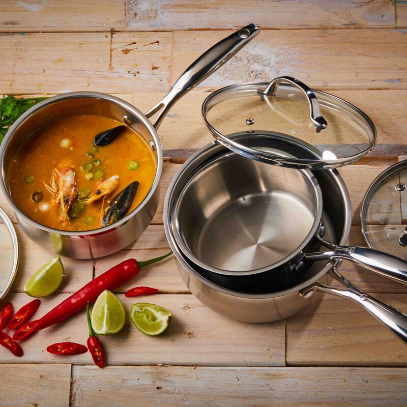 Swiss Diamond Premium Steel Induction 3 Piece Saucepan Set image number 1